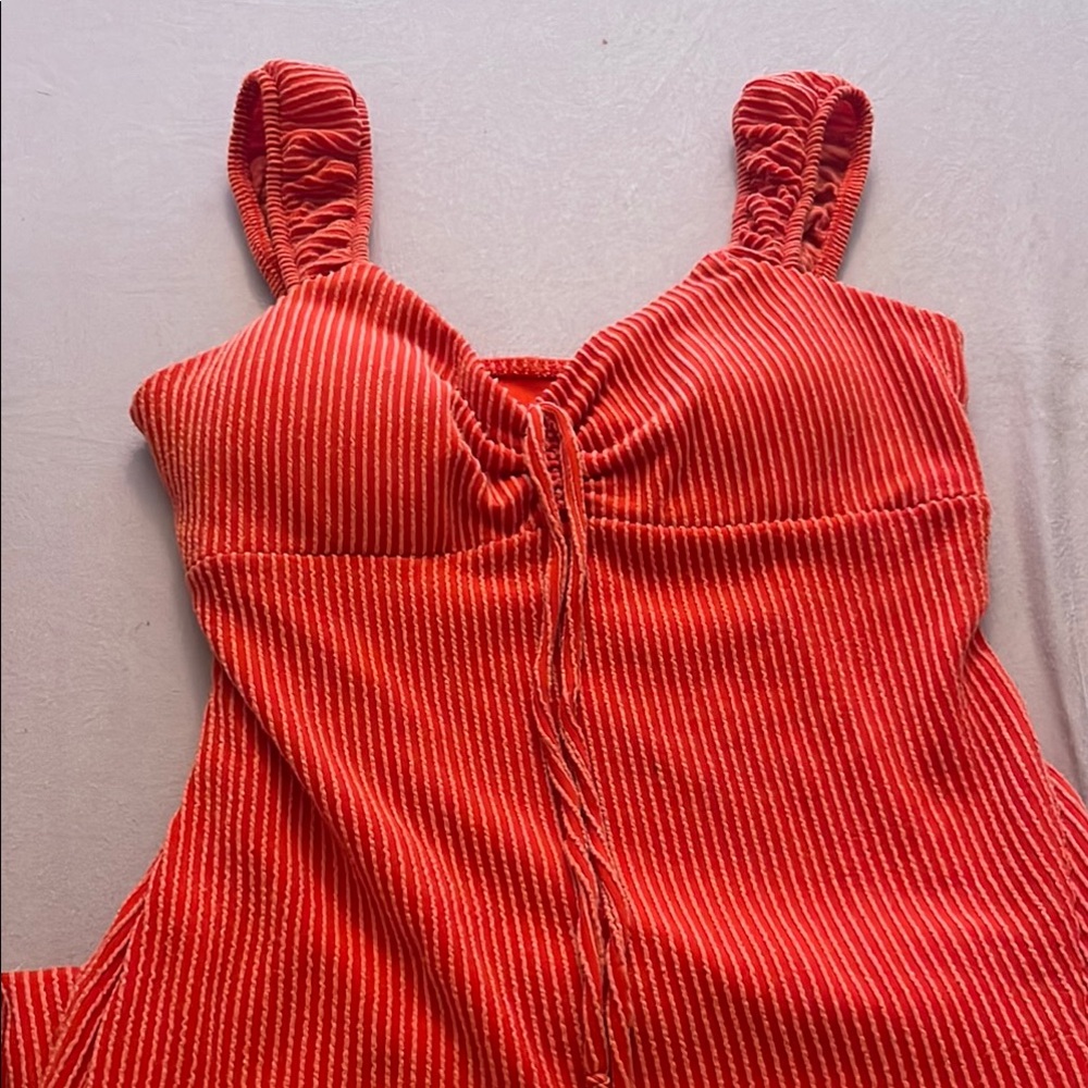 Red Striped Sleeveless Dress